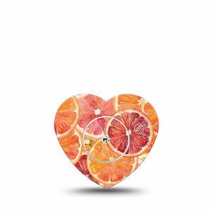 ExpressionMed Oranges Freestyle Libre, Libre 2 Plus, and Abbott Lingo Heart, Single Tape and Single Sticker Hand-painted orange slices Decorative Adhesive Tape for CGM