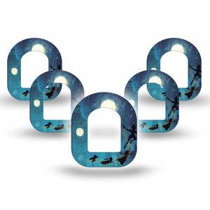 ExpressionMed Starlight Flyers Omnipod Mini, 5-Pack magical sky adventure Sensor Cover For Insulin Pump