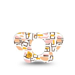 ExpressionMed Squiggles Dexcom G7 Butterfly Shape Tape, Dexcom Stelo Glucose Biosensor System, Single Tape Whimsical Geometric Pattern, Adhesive Tape CGM Design