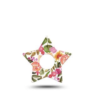 ExpressionMed Spring Bouquet Freestyle Libre 3 Star Shape Tape Single Tape Botanical Bouquet Patch CGM Design