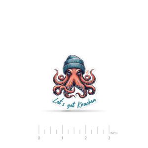 ExpressionMed Hipster Octopus Decal Sticker Beanie Wearing Octopus, Decal Sticker Only