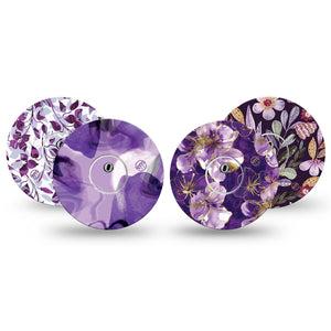 ExpressionMed Moody Plum Freestyle Libre 3 and Libre 3 Plus, tape and sticker  Deep berry florals Fixing Ring Tape for Continuous Glucose Monitor