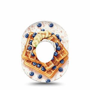 ExpressionMed Breakfast Dexcom G7 and Dexcom Stelo Glucose Biosensor System, Single Tape Sweet waffles Fixing Ring Patch for CGM