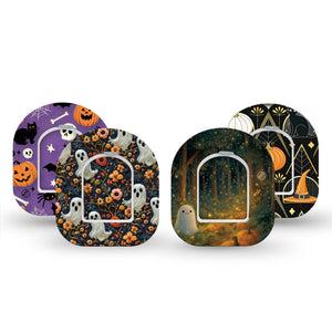 ExpressionMed Halloween Forest Omnipod Mini, tape and sticker  spooky woodland ghost design Waterproof Sensor Cover For Pump