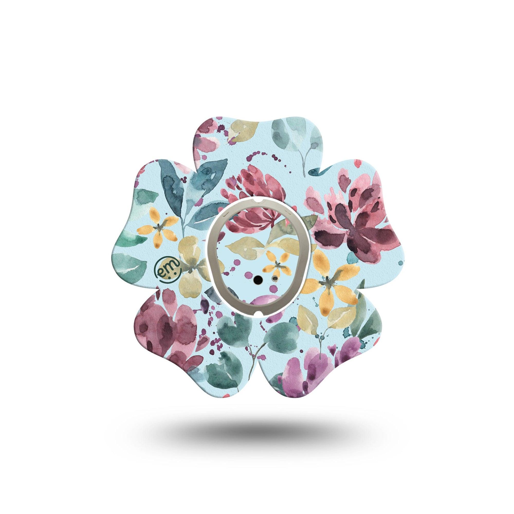 ExpressionMed Botanical Blooms Dexcom G7 Flower Shape Tape, Dexcom Stelo Glucose Biosensor System, Single Tape and Single Sticker Floral Paradise  CGM Design