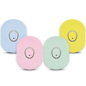 ExpressionMed Solids Variety Pack Dexcom G7 Sticker and Tape, Dexcom Stelo Glucose Biosensor System,   Pastel Light Shades, Vinyl Sticker and Tape Pairing Continuous Glucose Monitor Design
