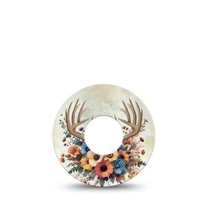 ExpressionMed Floral Antlers Infusion Set Tape, 5-Pack Tape Fall Style Antlers Florals, Overlay Patch Continuous Glucose Monitor Design