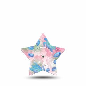 ExpressionMed Turtley One-derful Freestyle Libre, Libre 2 Plus, and Abbott Lingo Star, Single Tape and Single Sticker Hibiscus florals Patch for CGM