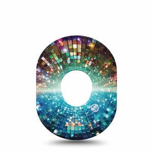 ExpressionMed Disco Lights Dexcom G7 and Dexcom Stelo Glucose Biosensor System, Single Tape Graphic light pattern Fixing Ring Patch for CGM