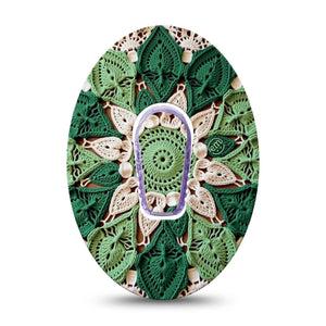 ExpressionMed Knit Monstera Dexcom G6, Single Tape and Single Sticker Cute woven knit flower Sensor Cover for Continuous Glucose Monitor