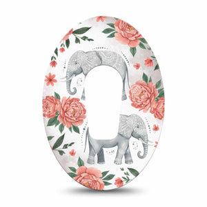ExpressionMed Sweet Elephants Dexcom G6, Single Tape baby elephant design Fixing Ring Tape for Continuous Glucose Monitor