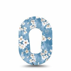 ExpressionMed Cherry Blossom Dexcom G6 Mini Tape 5-Pack Tape White Cherry Blossom Flowers, Adhesive Tape CGM Design