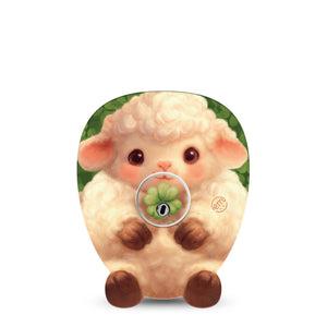 ExpressionMed Lucky Lamb Freestyle Libre 3 and Libre 3 Plus Gumdrop, Single Tape and Single Sticker Sitting lamb Accessories for Continuous Glucose Monitor