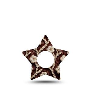 ExpressionMed Cozy Sweater Infusion Set Star Shape Tape, 5-Pack Tape Yarn Textile Inspired, Fixing Ring Patch Continuous Glucose Monitor Design