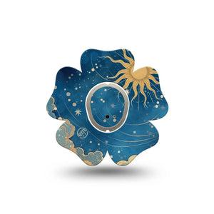 ExpressionMed Mystic Skies Dexcom G7 and Dexcom Stelo Glucose Biosensor System Flower, Single Tape and Single Sticker Otherworldy sky scene Patch for CGM