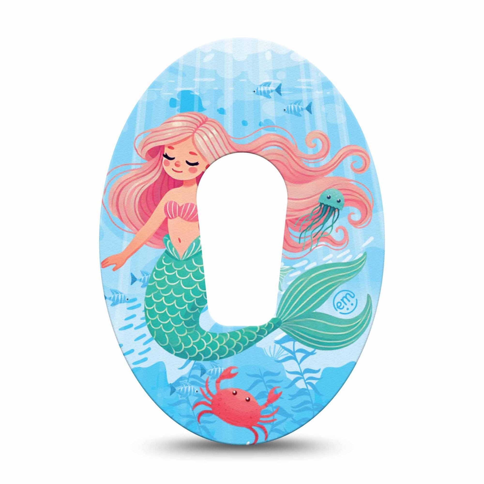 ExpressionMed Mermaid Dexcom G6 Tape Single Tape Under The Sea Mermaid, Plaster Continuous Glucose Monitor Design