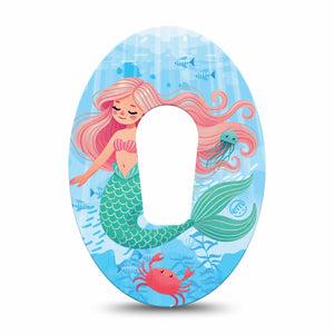 ExpressionMed Mermaid Dexcom G6 Tape Single Tape Under The Sea Mermaid, Plaster Continuous Glucose Monitor Design