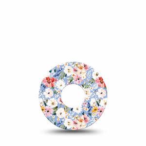 ExpressionMed Petal Breeze Freestyle Libre 3 and Libre 3 Plus, Single Tape Light color flowers Overlay Patch for Continuous Glucose Monitor