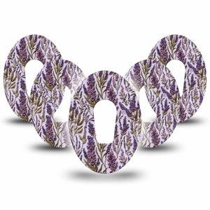 ExpressionMed Stitched Bloom Dexcom G6, 5-Pack Purple embroidery Best Covers for CGM
