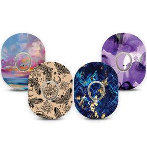 ExpressionMed Vivid Dexcom G7 and Dexcom Stelo Glucose Biosensor System, tape and sticker vivid blue design Decorative Decal for CGM