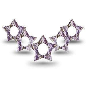 ExpressionMed Stitched Bloom Dexcom G7 and Dexcom Stelo Glucose Biosensor System Star, 5-Pack 3d embroidery inspired Decorative Adhesive Tape for Continuous Glucose Monitor