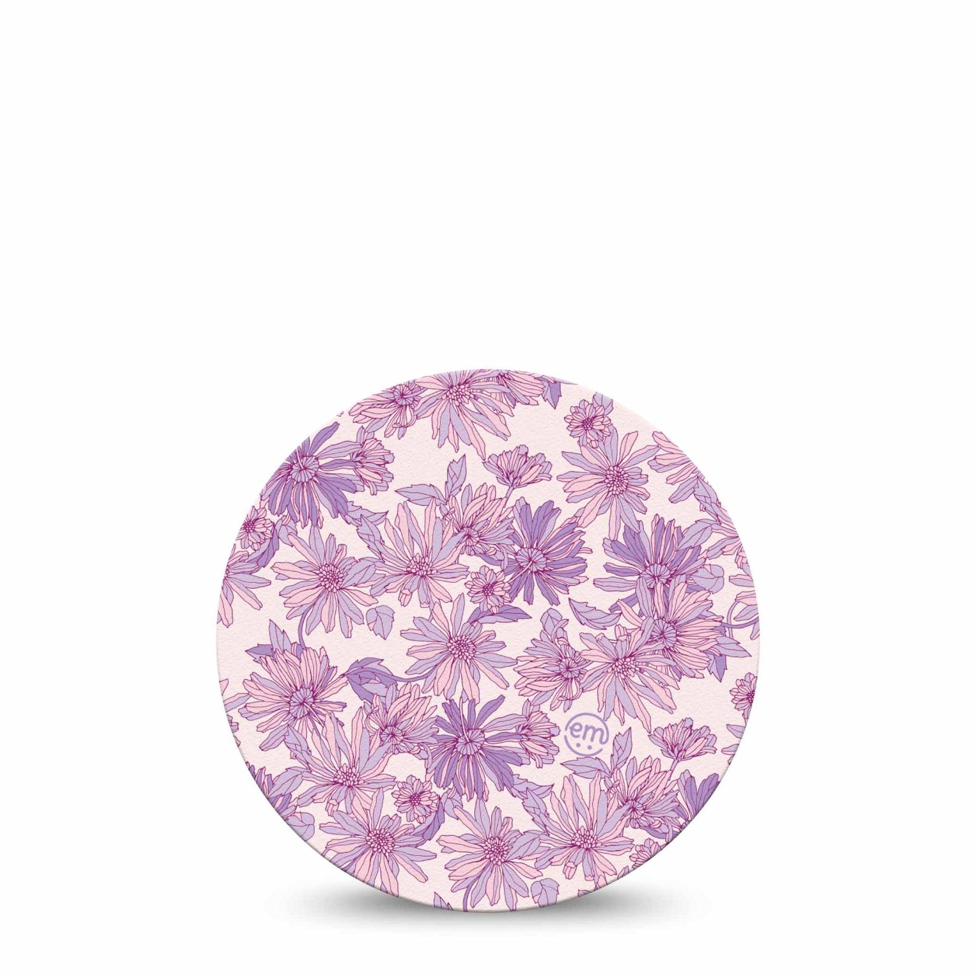 ExpressionMed Purple Daisy Dexcom G7 Overpatch, Dexcom Stelo Glucose Biosensor System, Single Tape Calming Purple Hues, Overlay Tape CGM Design