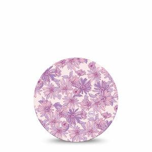 ExpressionMed Purple Daisy Dexcom G7 Overpatch, Dexcom Stelo Glucose Biosensor System, Single Tape Calming Purple Hues, Overlay Tape CGM Design