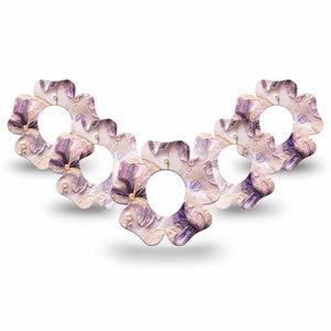 ExpressionMed Pink Pearls Dexcom G7 and Dexcom Stelo Glucose Biosensor System Flower, 5-Pack Sparkle glitter floral inspired Vinyl Graphics for Continuous Glucose Monitor