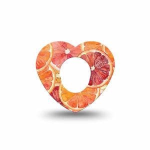 ExpressionMed Oranges Dexcom G7 and Dexcom Stelo Glucose Biosensor System Heart, Single Tape Painted citrus fruit Decorative Patch for CGM