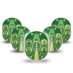 ExpressionMed Dorothy and Friends Dexcom G7 Tape, Dexcom Stelo Glucose Biosensor System, 5-Pack Tape and 5-Pack Sticker Dorothy Characters, Overlay Tape CGM Design