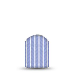 ExpressionMed Blue Stripes Omnipod Sticker, Pod Full Wrap Sticker Cornflower blue striped Best Covers For Pump