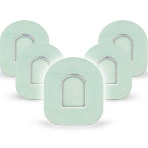 ExpressionMed Mint Green Omnipod Tape, 5-Pack Tape and 5-Pack Sticker Bright Green Color, Adhesive Patch Pump Design