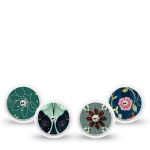 ExpressionMed Muted Mosses Variety Pack Freestyle Libre and Libre 2 Plus Sticker, Abbott Lingo, 4-pack Sticker Variety, Free Spirit Florals, Vinyl Graphics Continuous Glucose Monitor Design