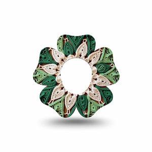 ExpressionMed Knit Monstera Dexcom G7 and Dexcom Stelo Glucose Biosensor System Flower, Single Tape Textured monstera Adhesive Tape for CGM