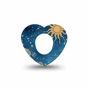 ExpressionMed Mystic Skies Dexcom G7 and Dexcom Stelo Glucose Biosensor System Heart, Single Tape Magical sun Decorative Patch for CGM