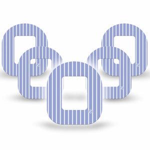 ExpressionMed Blue Stripes Tandem Mobi, 5-Pack Classic summer stripe pattern Decorative Patch For Pump