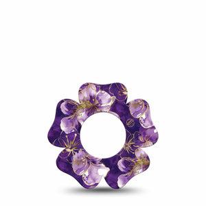 ExpressionMed Plum Gold Freestyle Libre, Libre 2 Plus, and Abbott Lingo Flower, Single Tape Royal florals Decorative Adhesive Tape for CGM