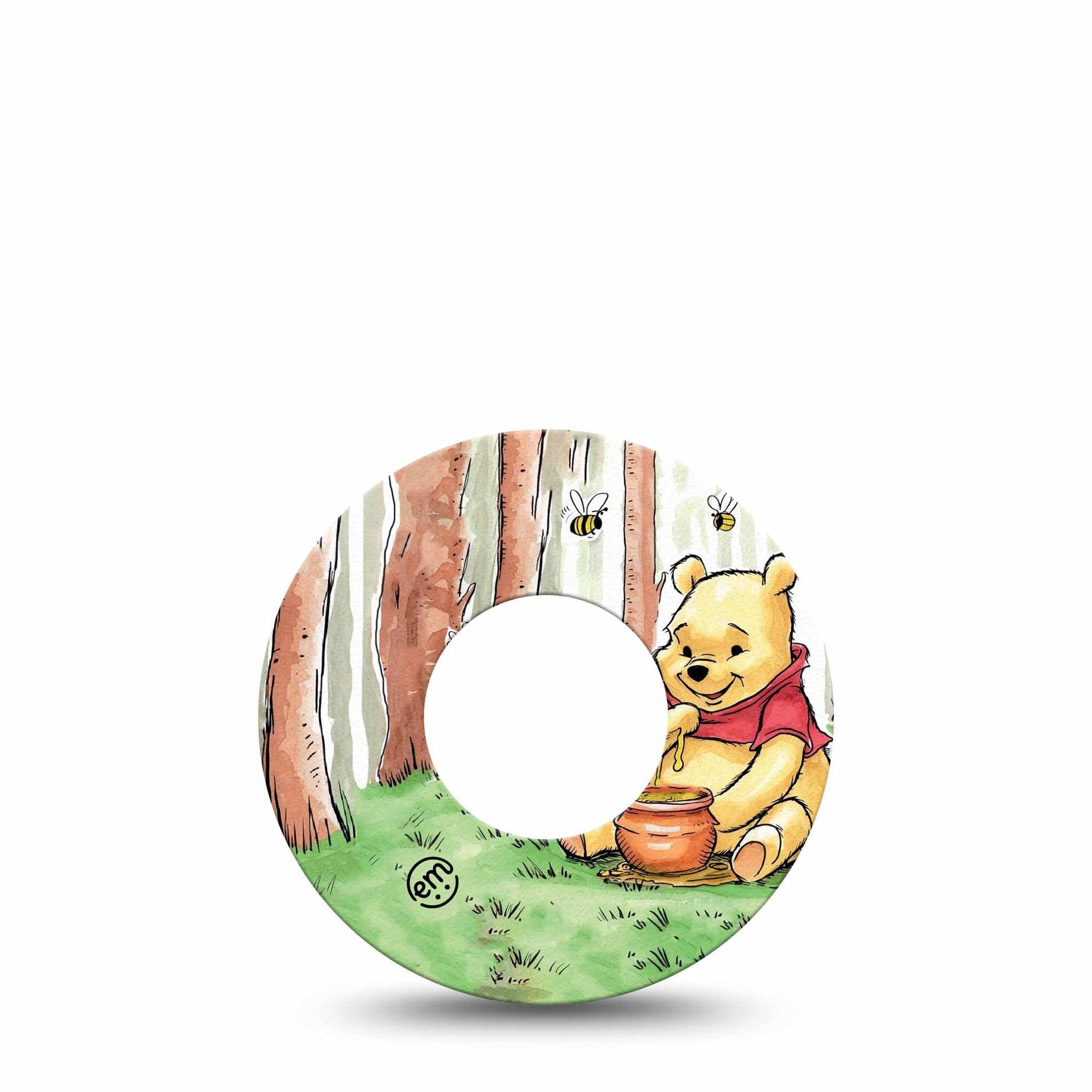 ExpressionMed Winnie the Pooh Freestyle Libre Tape, Abbott Lingo, Single Christopher Robin Inspired Fixing Ring Tape Continuous Glucose Monitor Design