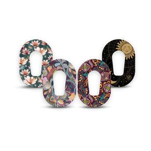 ExpressionMed Mystic Oasis Variety Pack Dexcom G6 Mini Tape 4-Pack Tape Variety Mystical Floral Designs, Adhesive Tape CGM Design