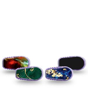 ExpressionMed Streaks of Stardust Variety Pack Dexcom G6 Sticker 4-Pack Sticker Cosmic Nebula Swirls Inspired, Decorative Decal CGM Design