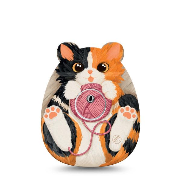 ExpressionMed Playful Kitten Freestyle Libre 3 and Libre 3 Plus Gumdrop Shape Tape, Single Tape and Single Sticker Squishmallow Cat, Overlay Patch CGM Design