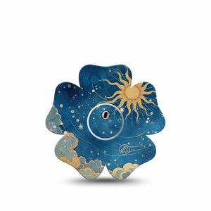ExpressionMed Mystic Skies Freestyle Libre 3 and Libre 3 Plus Flower, Single Tape and Single Sticker Otherworldy sky scene Adhesive Tape for CGM