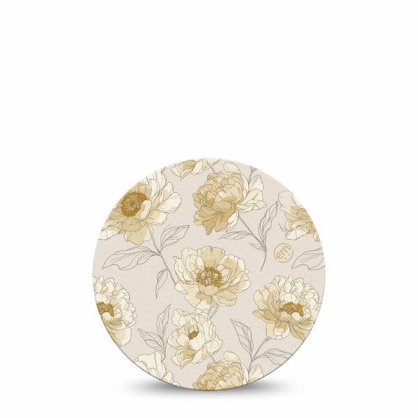 ExpressionMed Sketched Peonies Dexcom G7 and Dexcom Stelo Glucose Biosensor System OverPatch, Single Tape Peony line art flowers Adhesive Tape for CGM