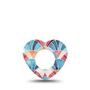 ExpressionMed Watercolor Fan Freestyle Libre, Libre 2 Plus, and Abbott Lingo Heart, Single Tape Summertime fan print Overlay Tape for CGM