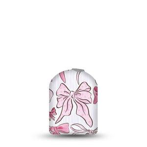 ExpressionMed Bows and Ribbons Omnipod Full Wrap Center Sticker Single Sticker Only Hair Bow Inspired Pink Ribbon, Vinyl Decoration Pump Design