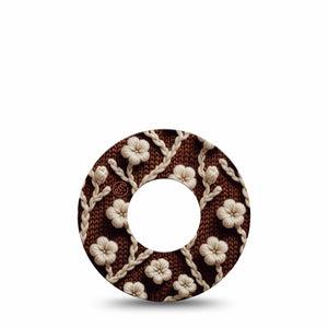 ExpressionMed Cozy Sweater Freestyle Libre and Libre 2 Plus Tape, Abbott Lingo, Single Tape Knitted Texure Inspired, Fixing Ring Tape Continuous Glucose Monitor Design