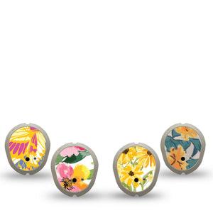 ExpressionMed Honey Glow Variety Pack Dexcom G7 Sticker, Dexcom Stelo Glucose Biosensor System, 4-Pack Sticker Variety Summer Pastels Prints, Vinyl Decoration Continuous Glucose Monitor Design