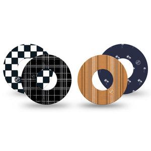 ExpressionMed Everyday Classic Freestyle Libre, Libre 2 Plus, and Abbott Lingo, 4-Pack Tape Classic plaids and checkered prints Decorative Patch for Continuous Glucose Monitor