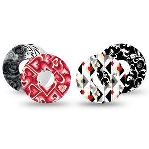 ExpressionMed Ace of Style Variety Pack Freestyle Libre 3 and Libre 3 Plus Tape, 4-Pack Tape Variety Playing Card Inspired Patterns, Adhesive Tape Continuous Glucose Monitor Design