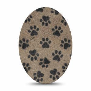 ExpressionMed Fuzzy Pawprints Medtronic Guardian Enlite Universal Oval, Single Tape Woolly paws Vinyl Decoration for CGM